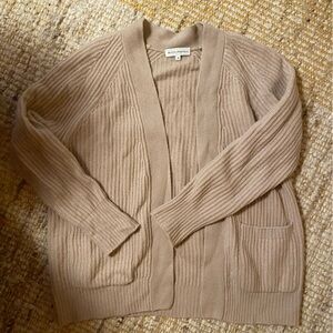 White and Warren 100% Cashmere open front cardigan